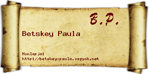 Betskey Paula névjegykártya